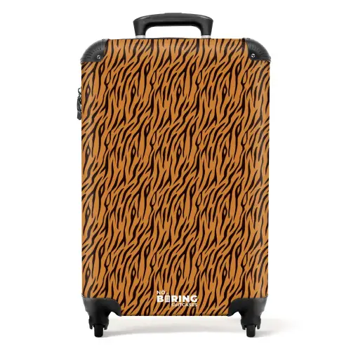 Oranje tijgerstrepen met vloeiend motief NBS - Handbagage koffer - Kinderen Unisex middel -productfoto_recht