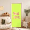 Groen - Roze bonjour - art-deco deurposter klein -sfeer2