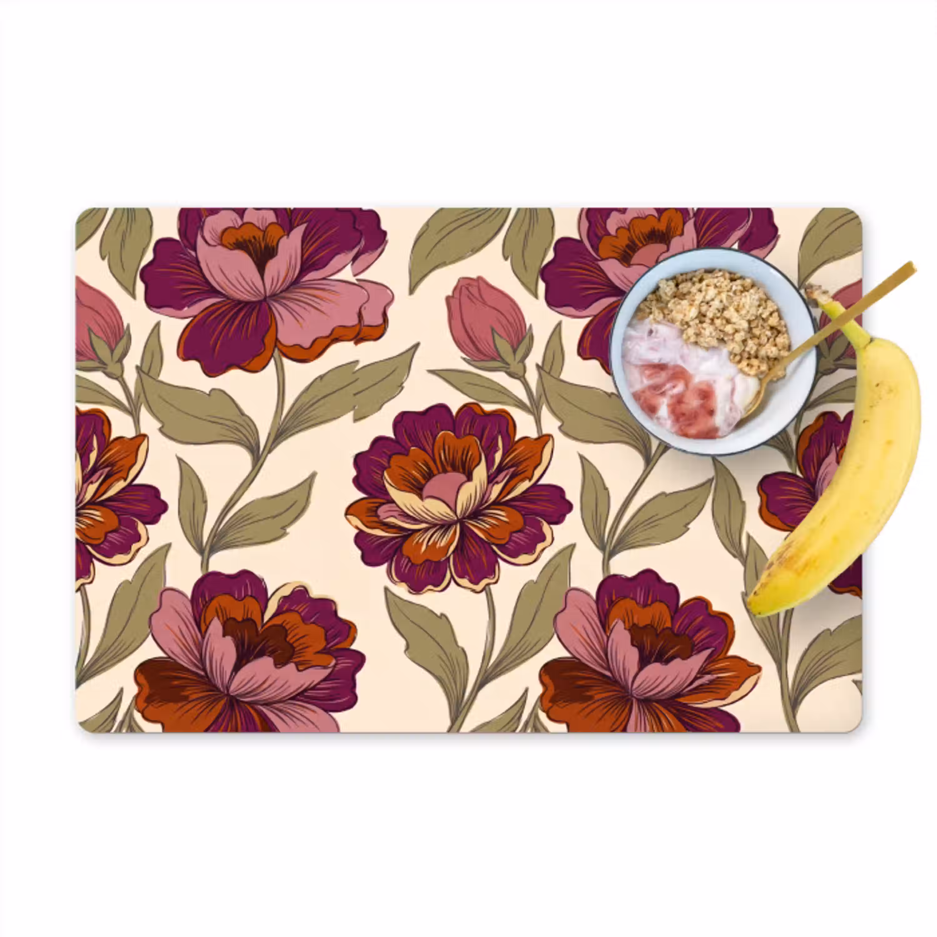 Bloemen - Patroon - Natuur - Modern - Paars Placemat vinyl groot -zzzproduct_Kitchenyeah-website