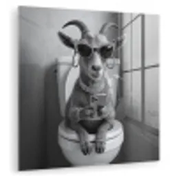 Geit - Telefoon - Toilet - Zwart - Wit plexiglas 5mm klein -zzzproduct_nieuw
