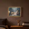 Winterdorp - Sneeuw - Donker Light Box met batterij (Wandlamp) middel -sfeer4