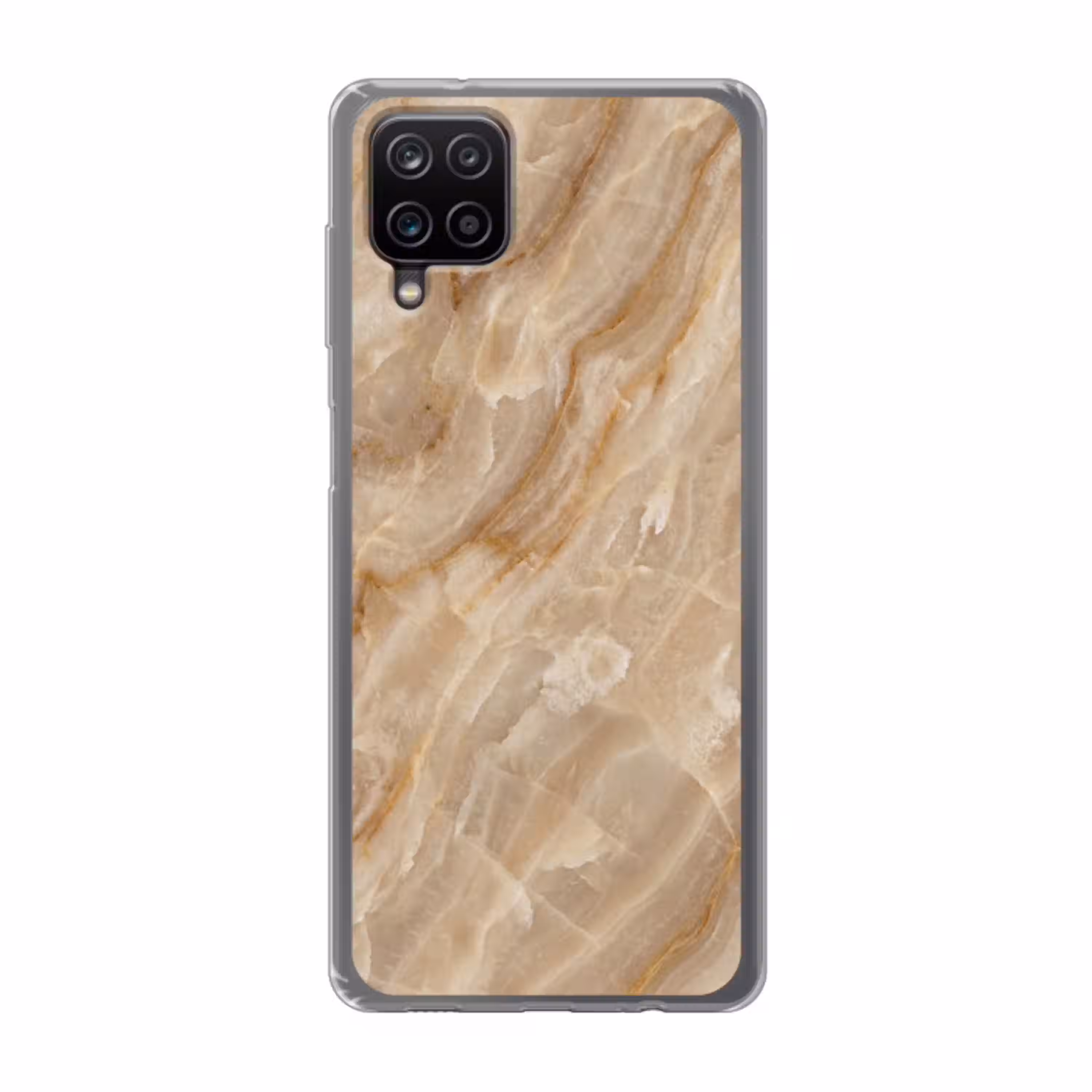 Steen - Ader - Natuur - Modern - Beige Telefoonhoesje Samsung Galaxy A12 klein -3d