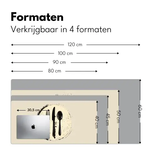 Zwart - Bestek - Rondje Muismat XXL klein -sfeer5