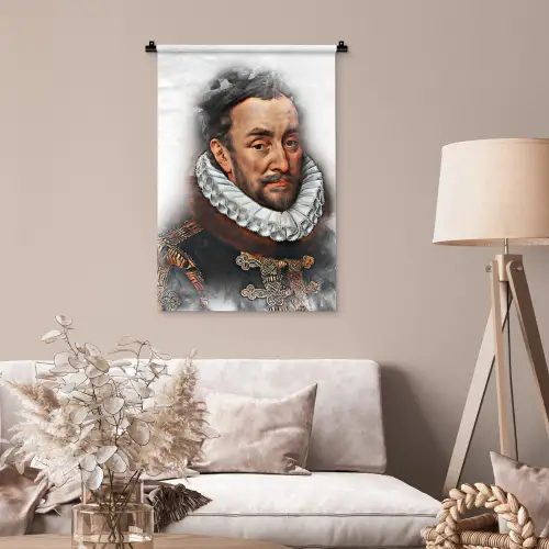 Willem van Oranje - Adriaen Thomasz - Rook Wandkleed katoen klein -sfeer4