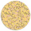 Bloemen - Motief - Geel Wandcirkel kunststof plaat 5mm dik klein 188 -3d
