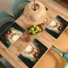 Hert - Geverfd - Gewei - Bruin Placemat vinyl groot -zzsfeer5_Kitchenyeah-website