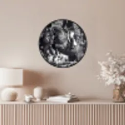 Springen - Paard - Zwart - Wit Fotolijst rond zonder passe partout klein -sfeer3