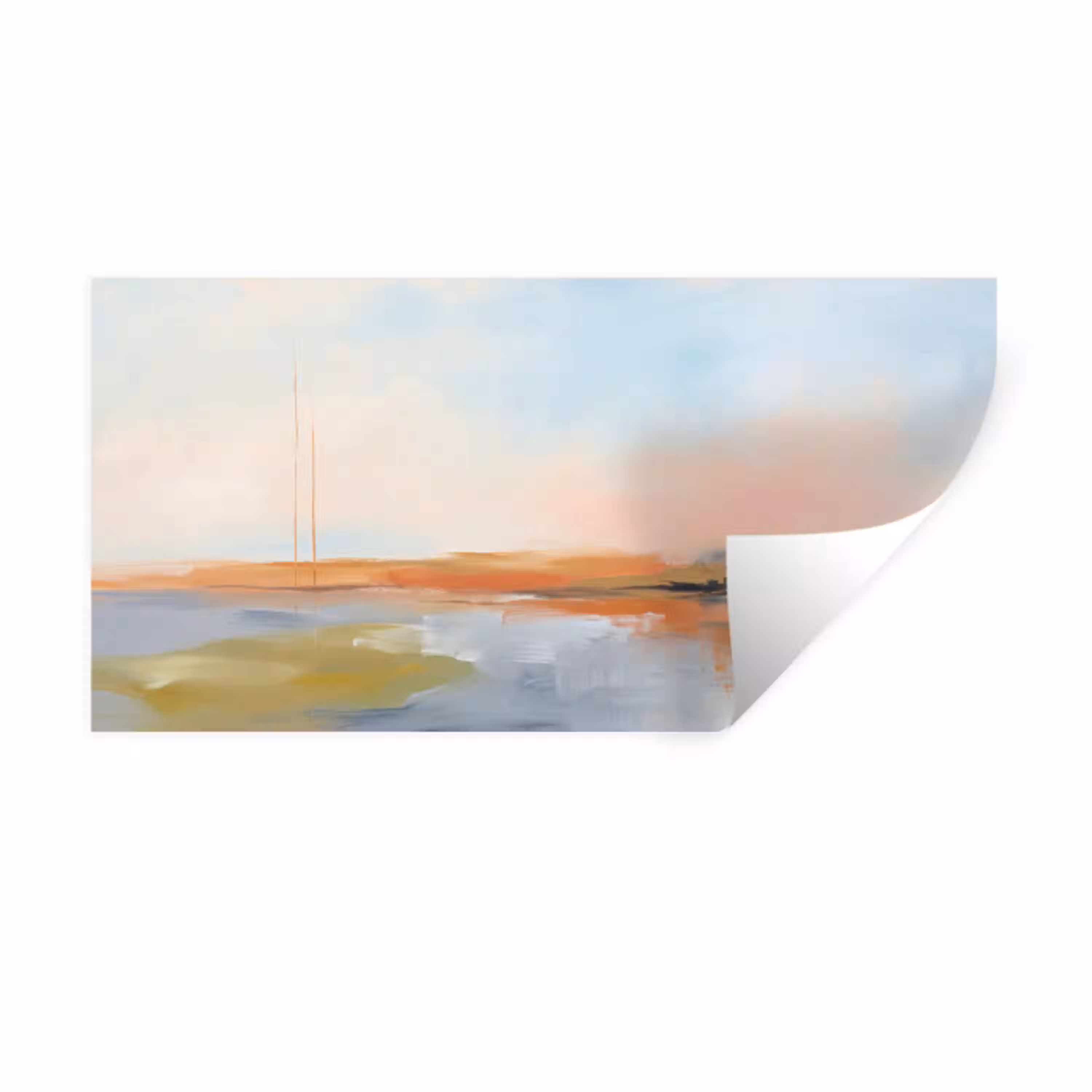 Abstract - Landschap - Horizon - Modern - Kleurrijk Muursticker klein -3d