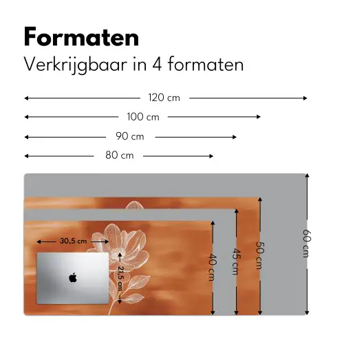 Bloem - Minimalistisch - Wit Muismat XXL klein -sfeer5