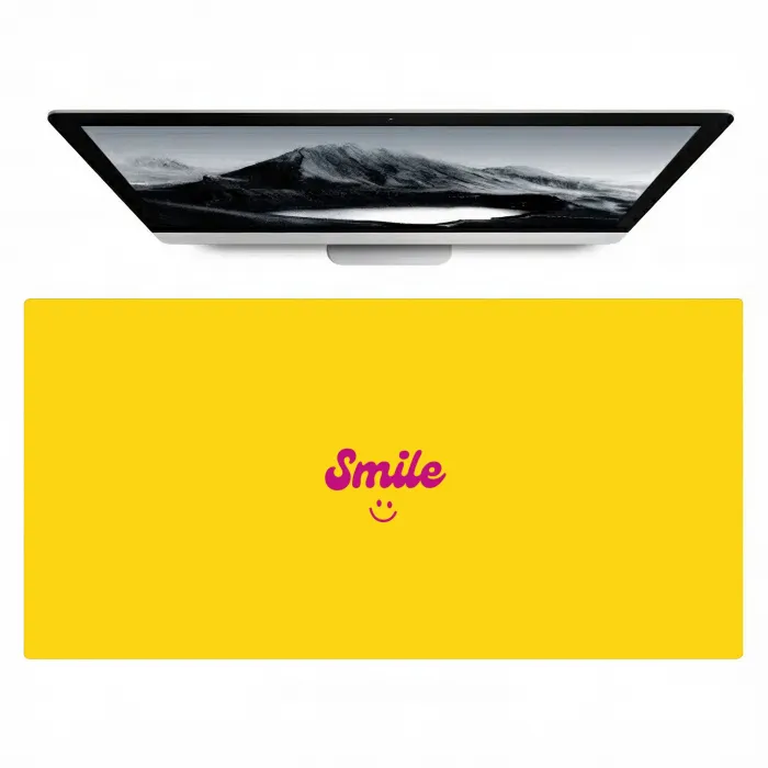 Smile - Geel - Roze Muismat XXL klein -zzz3d
