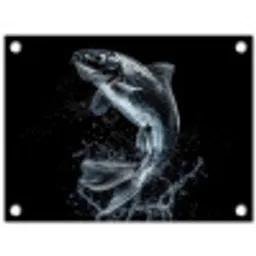 Vis - Koi - Zwart - Water tuinposter los doek klein -3d