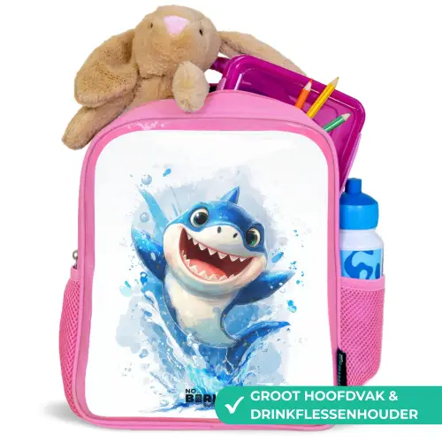 Haai - Tanden - Water Kinderrugzak - Roze middel -inhoud_NL