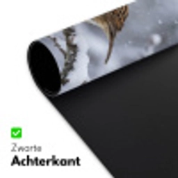 Vogel - Tak - Sneeuw - Winter Muismat XXL klein -sfeer2