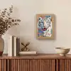 Street art - Tijger - Wit - Graffiti - Dieren Light Box met kabel (Tafellamp) klein -sfeer2