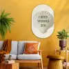 Schelp - Quote - Groen Wandcirkel Ovaal Glas middel -sfeer4