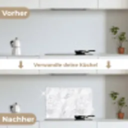 Klassiek - Marmer - Aders - Grijs keuken achterwand spatscherm klein 900 -voor_na_DE