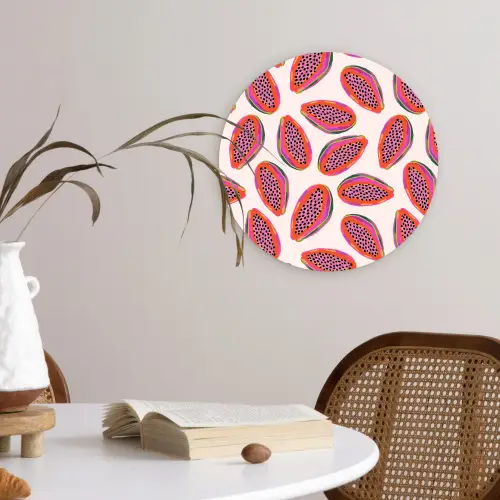 Papaja - Zaden - Patroon Wandcirkel plexiglas klein 852 -sfeer4