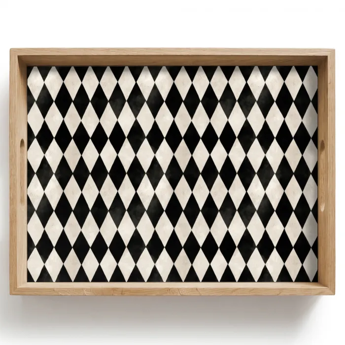 Klassiek - Patroon - Zwart Dienblad Rechthoek middel 911 -z3d_shopping