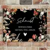 Bloemen - Zwart - Sierlijk Naambord Rechthoek middel -sfeer3