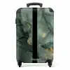 Groene marmerstructuur met gouden accenten NBS - Handbagage koffer - Volwassenen Unisex middel -productfoto_recht