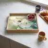 Lieveheersbeestje - Bloemen - Wit Dienblad Rechthoek middel -sfeer2