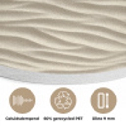 Zand - Golven - Beige Akoestische PET Vilt - Rond klein 838 -closeup_NL