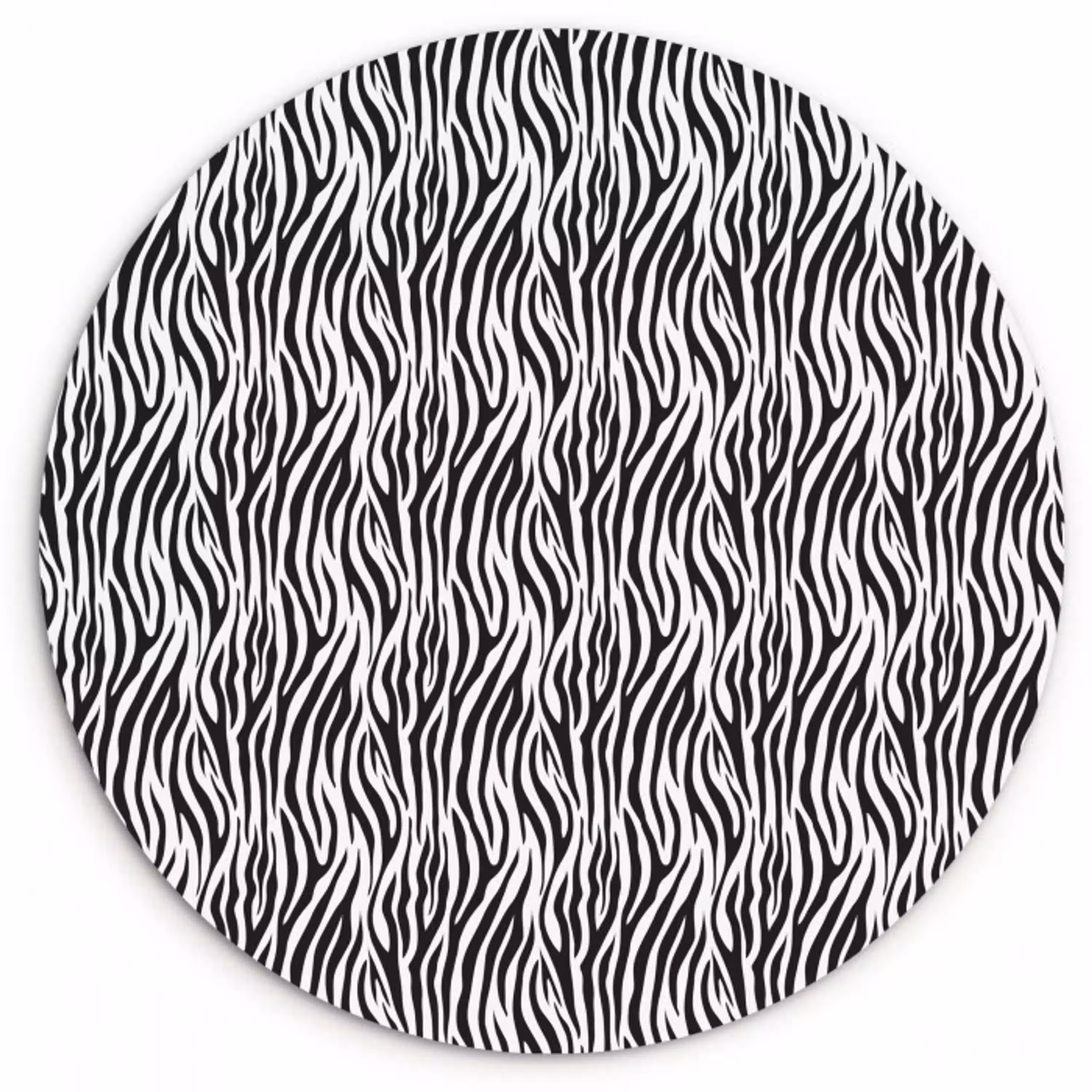 Zwart - Wit - Zebra - Patroon Wandcirkel plexiglas klein 852 -3d
