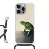 Kameleon - Groen - Minimalistisch Hoesje iPhone 16 Pro Max met koord klein -3d