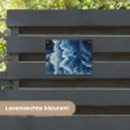 Golven - Blauw - Schuim tuinposter los doek klein -sfeer3