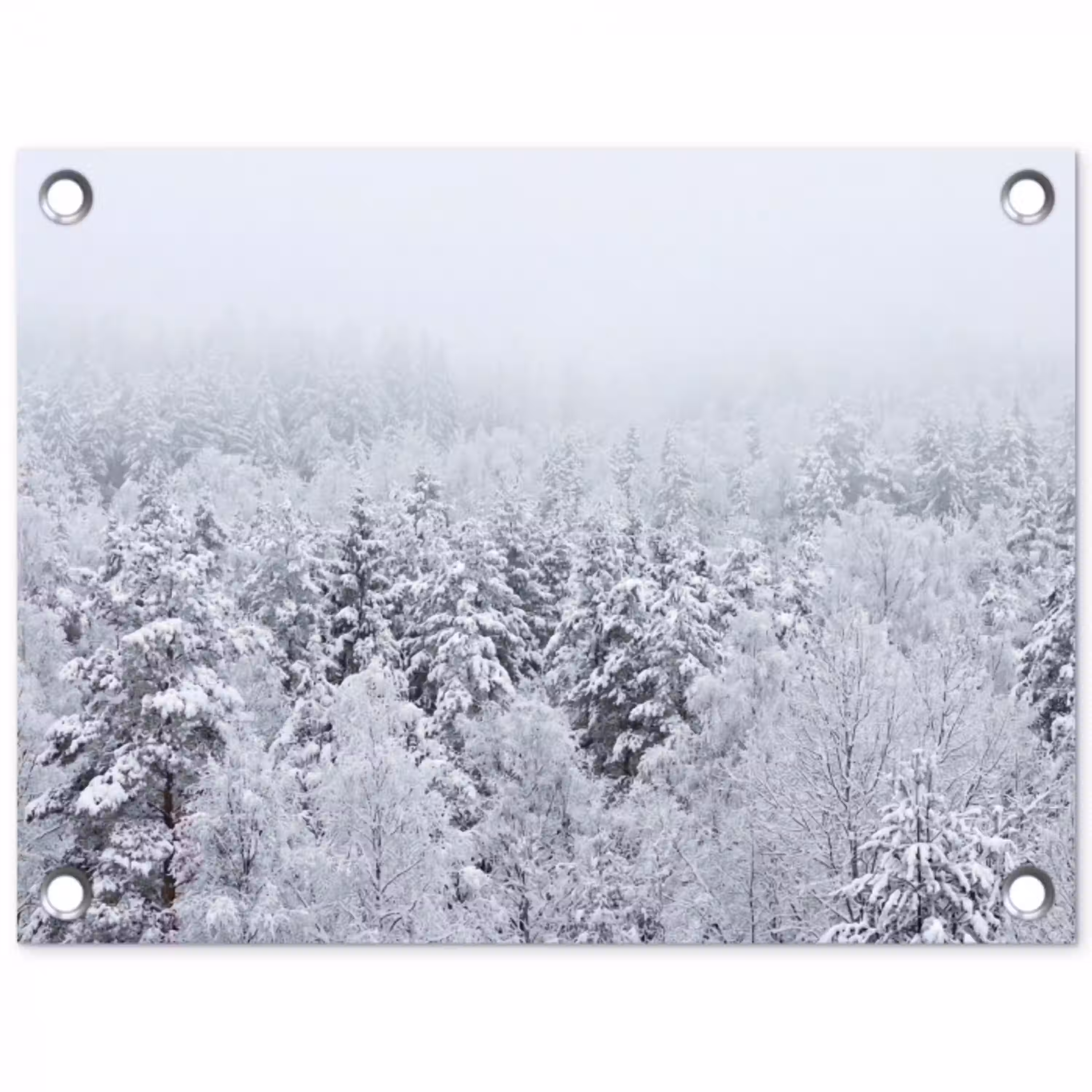 Bos - Sneeuw - Winter - Natuur - Wit tuinposter los doek klein -3d