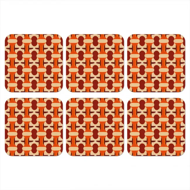 Coaster - Geometric - Retro - Orange