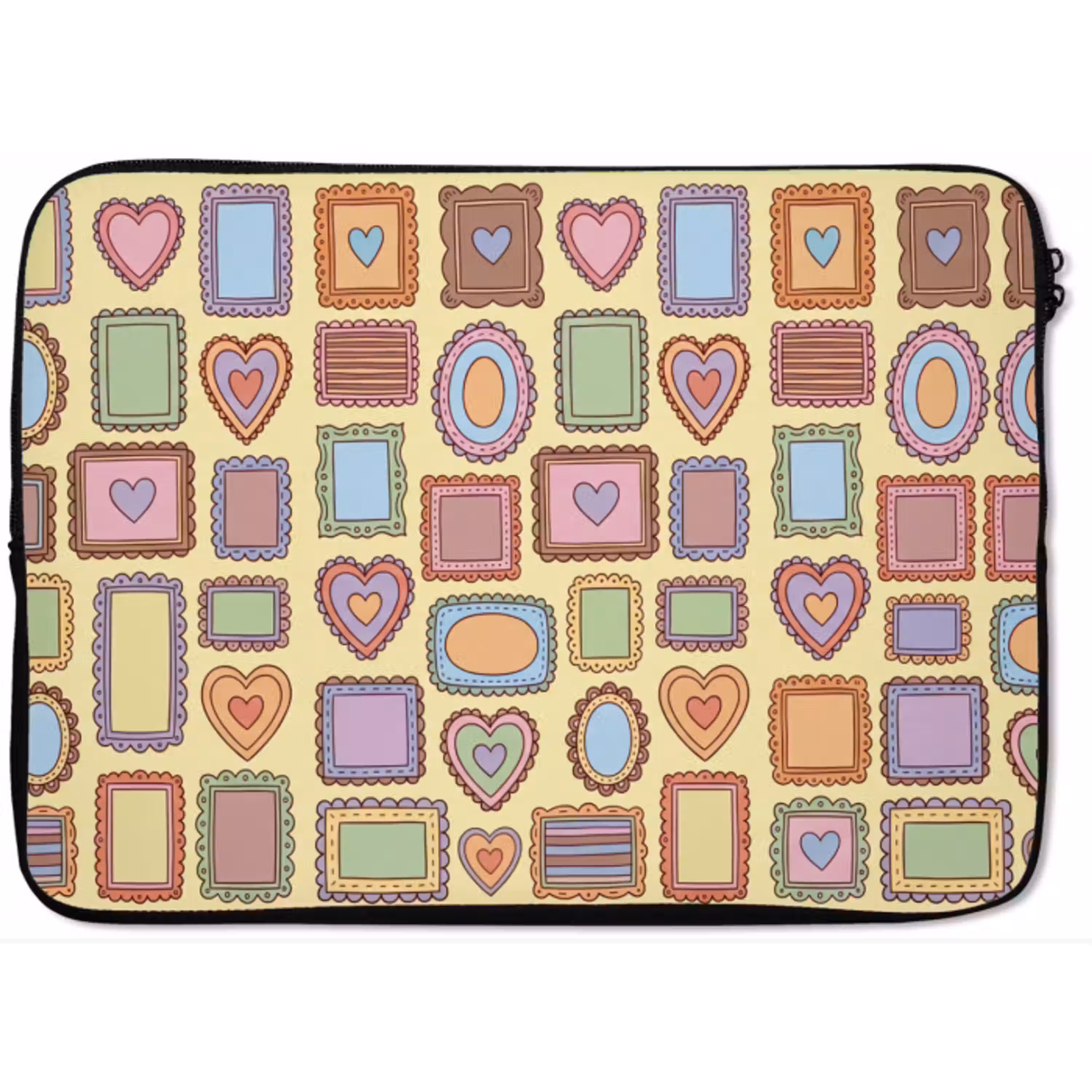 Lijst - Patroon - Hart - Speels - Kleurrijk laptophoes neopreen klein -zkaufland3dotto