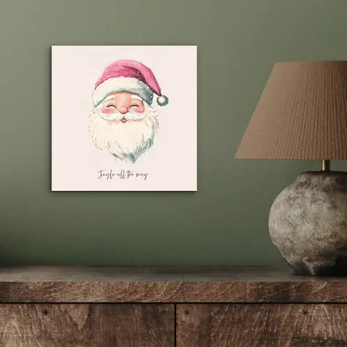 Kerstman - Kerst - Quote - Beige aluminium wit klein -sfeer2