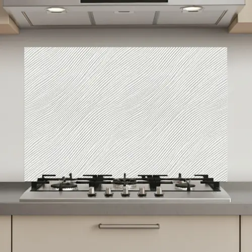 Golven - Ribbels - Wit keuken achterwand spatscherm klein 900 -3d_website