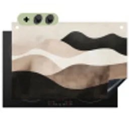 Abstract - Landschap - Golven - Crèmekleur Inductie beschemer met haakjes klein -3d