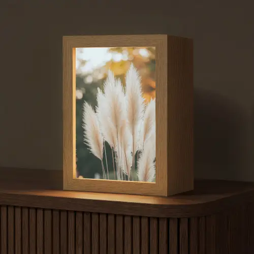 Pampasgras - Pluimen - Sierlijk Light Box met kabel (Tafellamp) klein -z3d_website