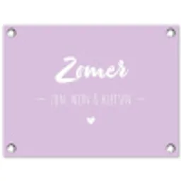 Tekst - Zomer - Quotes - Zomer, zon, wijn & kletsen tuinposter los doek klein -3d
