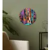 Abstract - Figuren - Kleurrijk Wandcirkel kunststof plaat 5mm dik klein -sfeer3