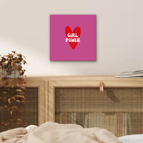 Girl power - Hart - Roze - Rood aluminium wit klein -sfeer3