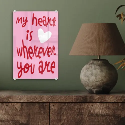 Valentijn - Hart - Liefde - Roze plexiglas 5mm klein -sfeer3