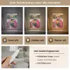 Vrouw - Kat - Bloemen - Kopje - Retro Light Box met kabel (Tafellamp) klein -USP_lichtkleurNL