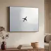 Minimalistisch - Silhouet - Zwart - Vliegtuig Textielframe zwart klein -sfeer3