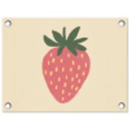 Aardbei - Minimalistisch - Rood - Fruit tuinposter los doek klein -3d