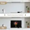 Kleurrijk - Boeket - Vaas - Goud keuken achterwand spatscherm klein -voor_na_NL