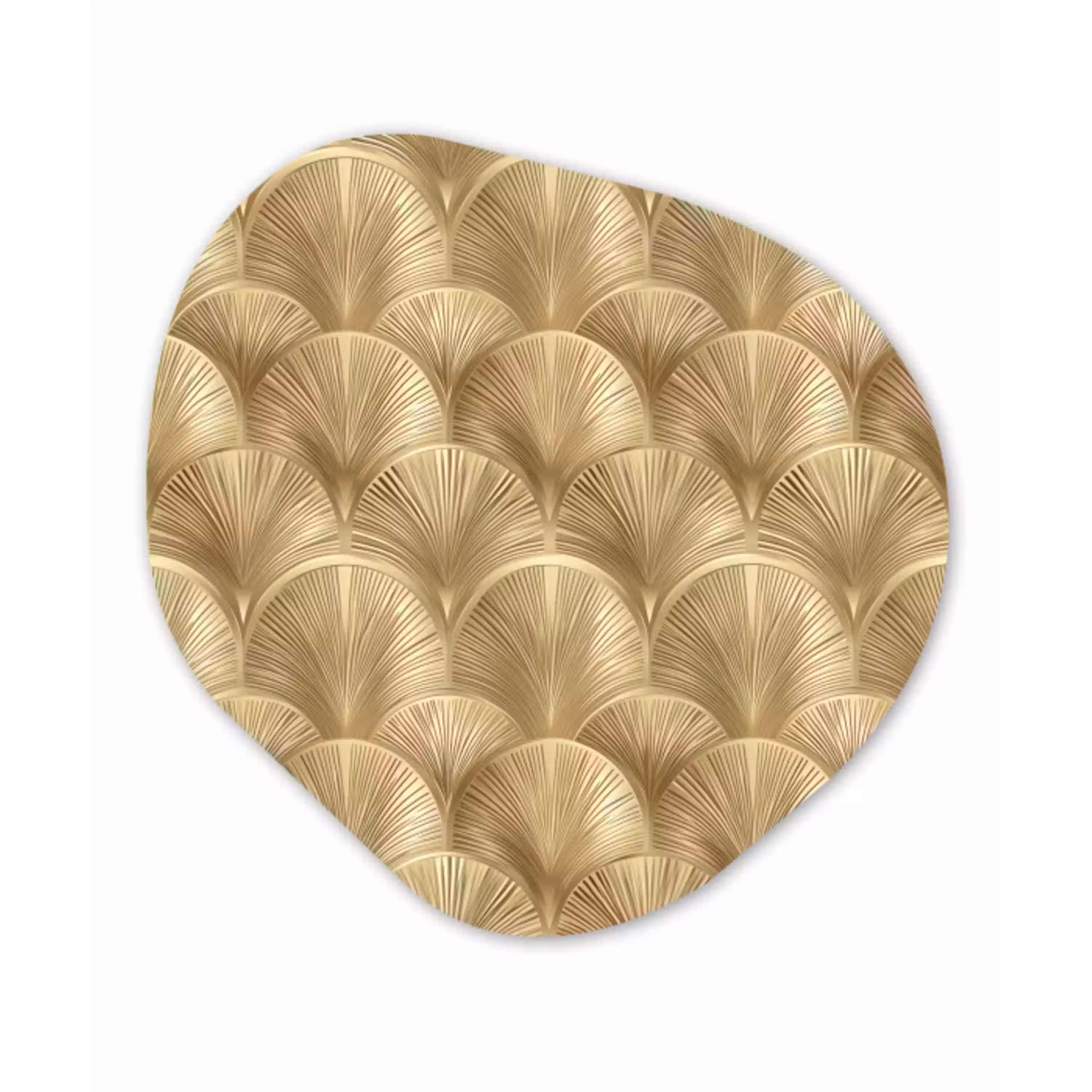 Patroon - Waaier -  Goud Wandcirkel Organisch Aluminium middel 851 -3d