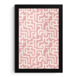Doolhofpatroon - Roze - Wit - Abstract fotolijst zwart zonder passe partout klein 224 -3d