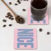 Nice - Paars - Roze onderzetter kurk middel -sfeer2