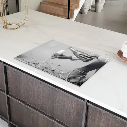 Feestelijk - Champagne - Discobal Inductie beschermer vinyl 3mm klein -sfeer8
