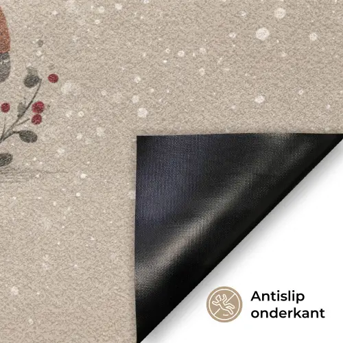 Kabouters - Kerst - Sneeuw - Puntmutsen Deurmat klein -antislip_NL