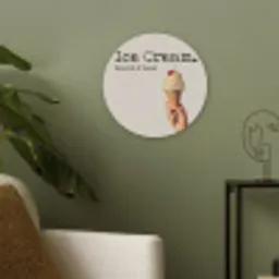 Ice cream - Softijs - Kleurrijk - Kers Akoestische PET Vilt - Rond klein -sfeer2
